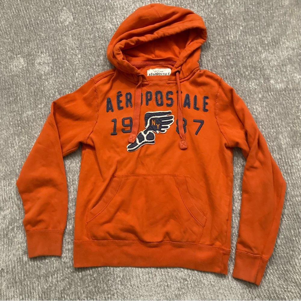 Orange Aeropostale Hoodie‎ Sweatshirt Small Y2K Retro Classic Comfy Casual